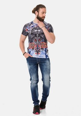 Cipo & Baxx T-Shirt mit rockigem Print