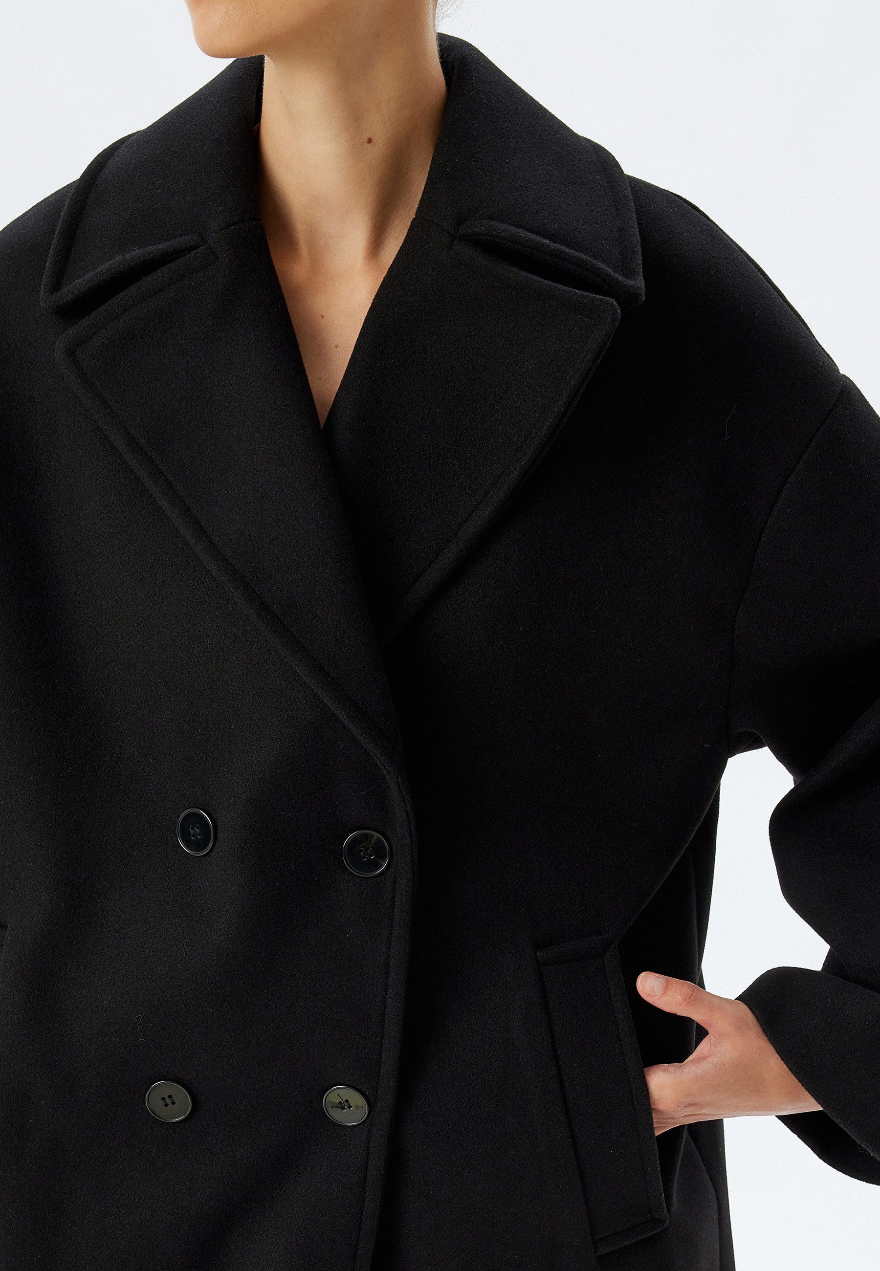 Koton Langmantel Oversize Jacket Kragen