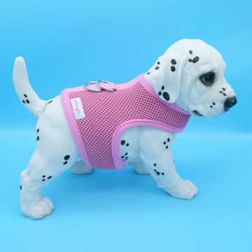Alvonja Hunde-Geschirr Hundegeschirr kleine, mittlere, große Hunde Welpen Mesh rosa, Polyester, verstellbar, verschiedene Größen