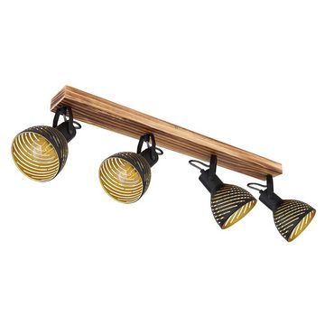 Globo LED Deckenspot, Leuchtmittel nicht inklusive, Deckenleuchte Deckenlampe verstellbar Spotleiste schwarz gold Gitter