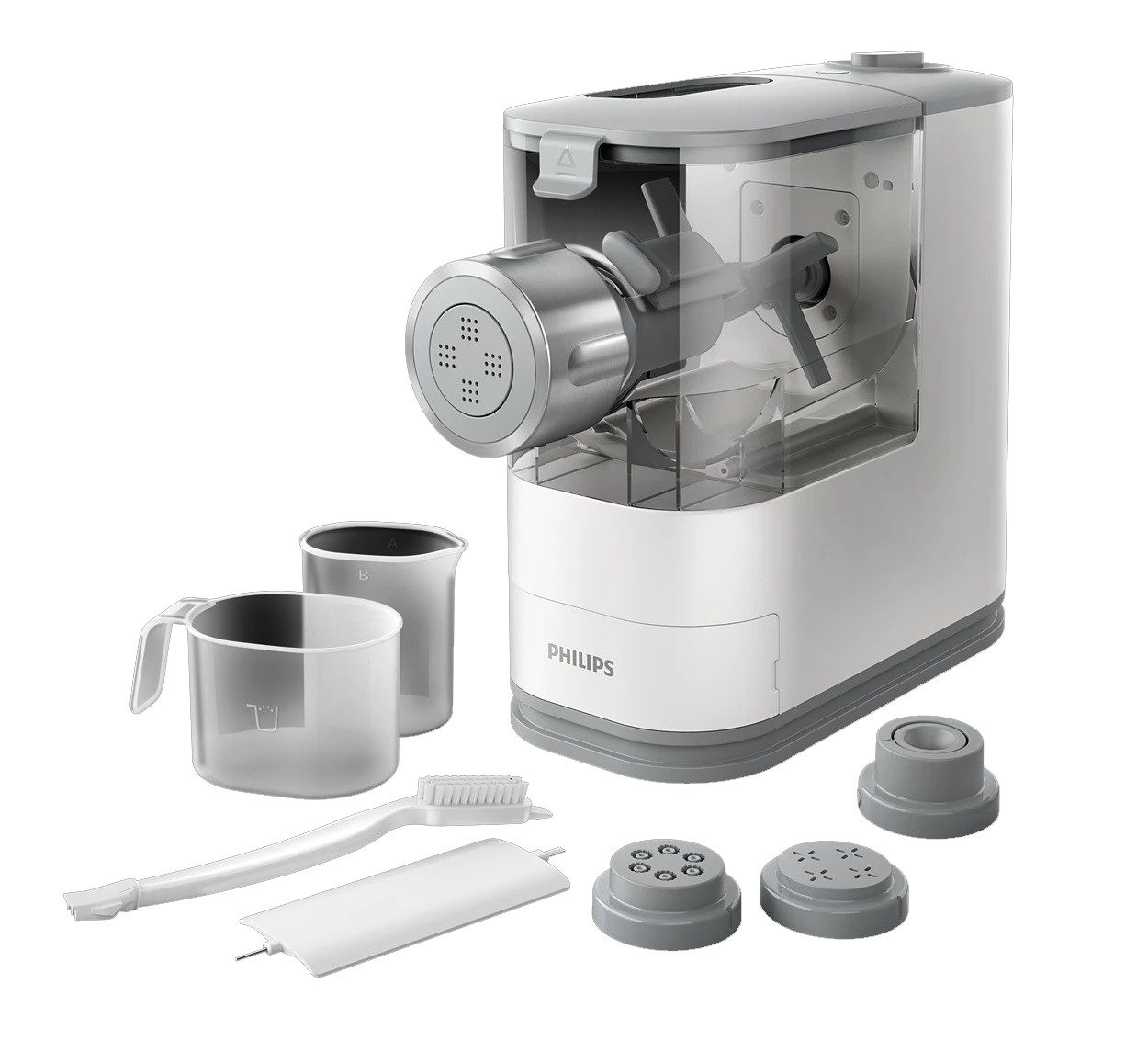 Philips Nudelmaschine Philips Pastamaker Nudelmaschine mit 4 Formaufsätzen (HR2345/19)