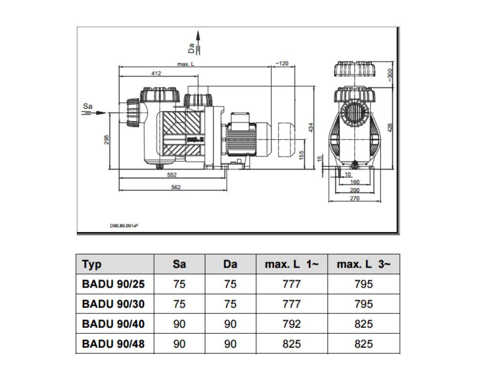 Speck Pumpen Filterpumpe Speck BADU Prime 40 230 Volt 2,20 kW Poolpumpe