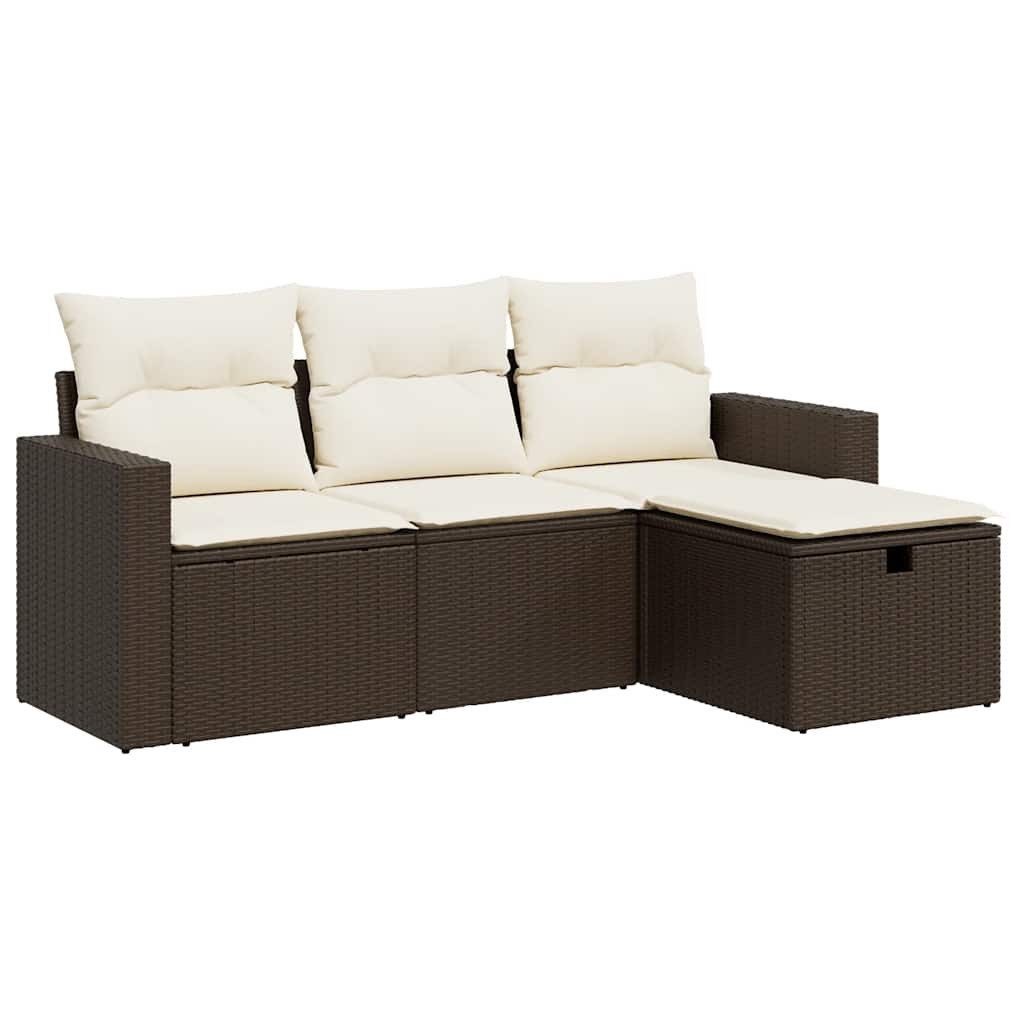 vidaXL Gartenlounge-Set 4-tlg. Garten-Sofagarnitur mit Kissen günstig online kaufen