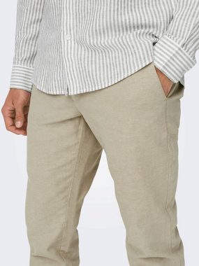 ONLY & SONS Chinohose Business Chino Stoffhose aus Baumwolle & Leinen ONSMARK 5051 in Beige