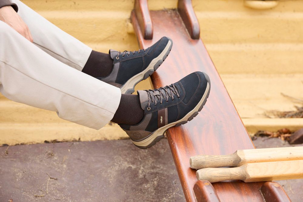 Rieker Sneaker, Freizeitschuh, Outdoorschuh, Schnürschuh mit gepolstertem Schaftrand