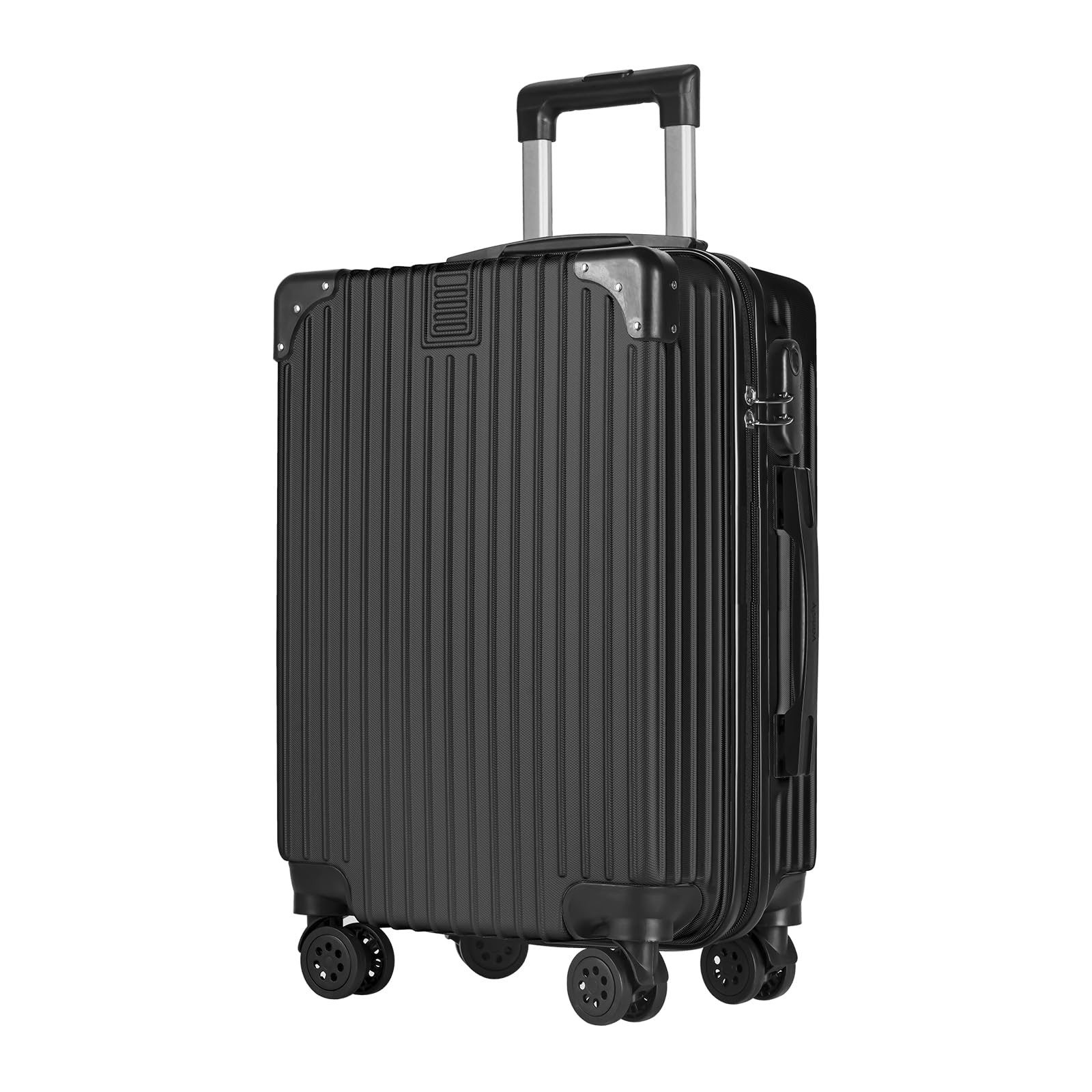 yonsly Hartschalen-Trolley Hartschalen-Koffer Trolley Reisekoffer Handgepäck Leichter Rollkoffer, 4 Rollen, Leichter Rollkoffer aus ABS-Hartschale, Zahlenschloss