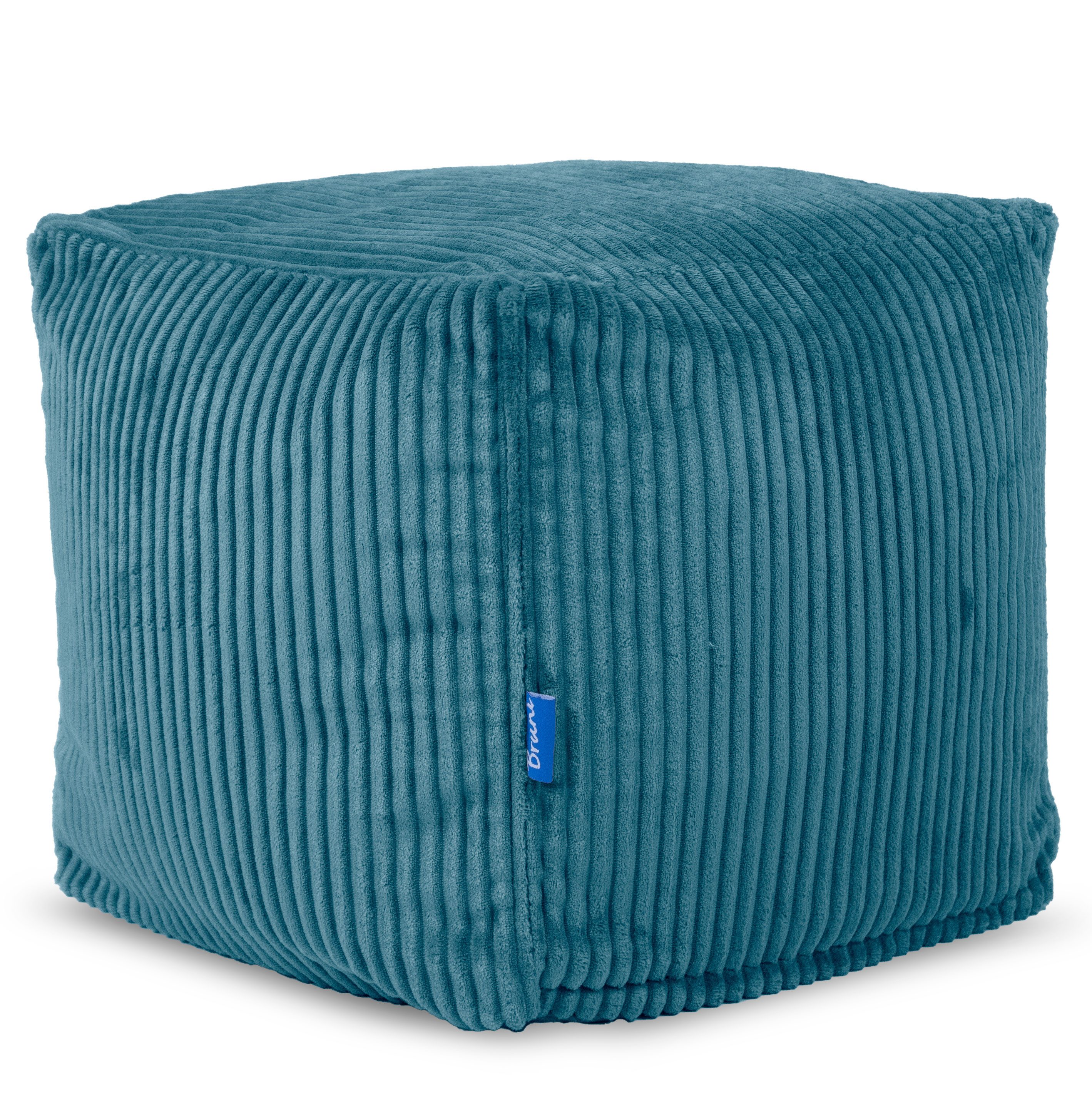 Bruni Sitzwürfel Cubo Cord - 40x40x40 cm, Sitz- und Fußhocker, als Hocker & Ablage mit Cord-Bezug, samtweich, FILLcloud-Füllung