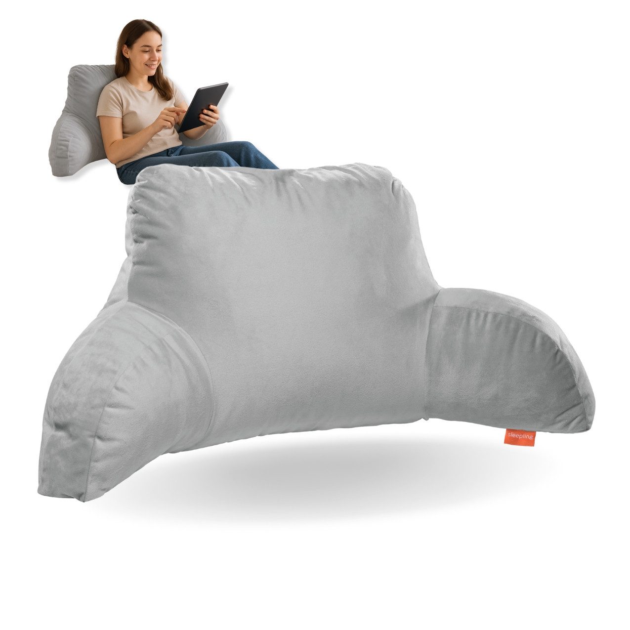 sleepling Подушки Bettsitzkissen mit Armlehne, Rückenkissen, Memory Foam, abnehmbarer Bezug, extra soft