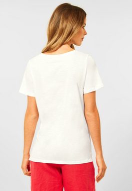 Cecil T-Shirt Cecil T-Shirt mit Wordingprint in Vanilla White (1-tlg) Locker geschnitten