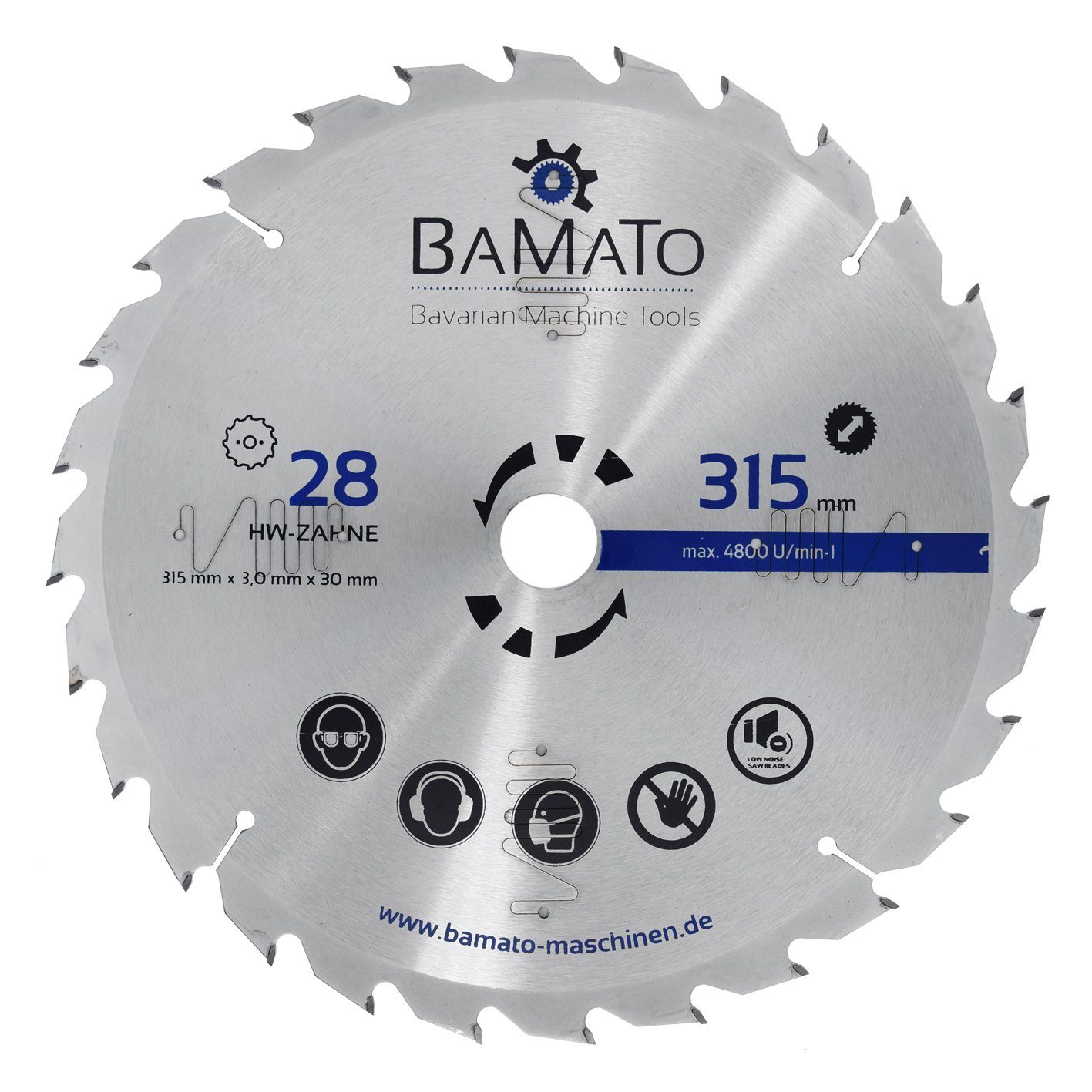 315mm Zähnen, Alukoffer SBS315SET Sägeblatt, mit 28, mit (3-St), 72 HM-Sägeblattset BAMATO Kreissägeblatt 48,