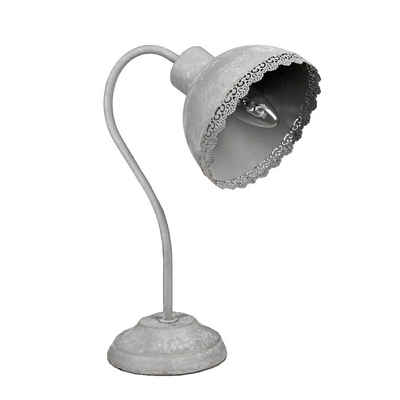Grafelstein Tischleuchte Schreibtischlampe CLAUDINE grau Metall shabby chic Landhaus Lampe E14
