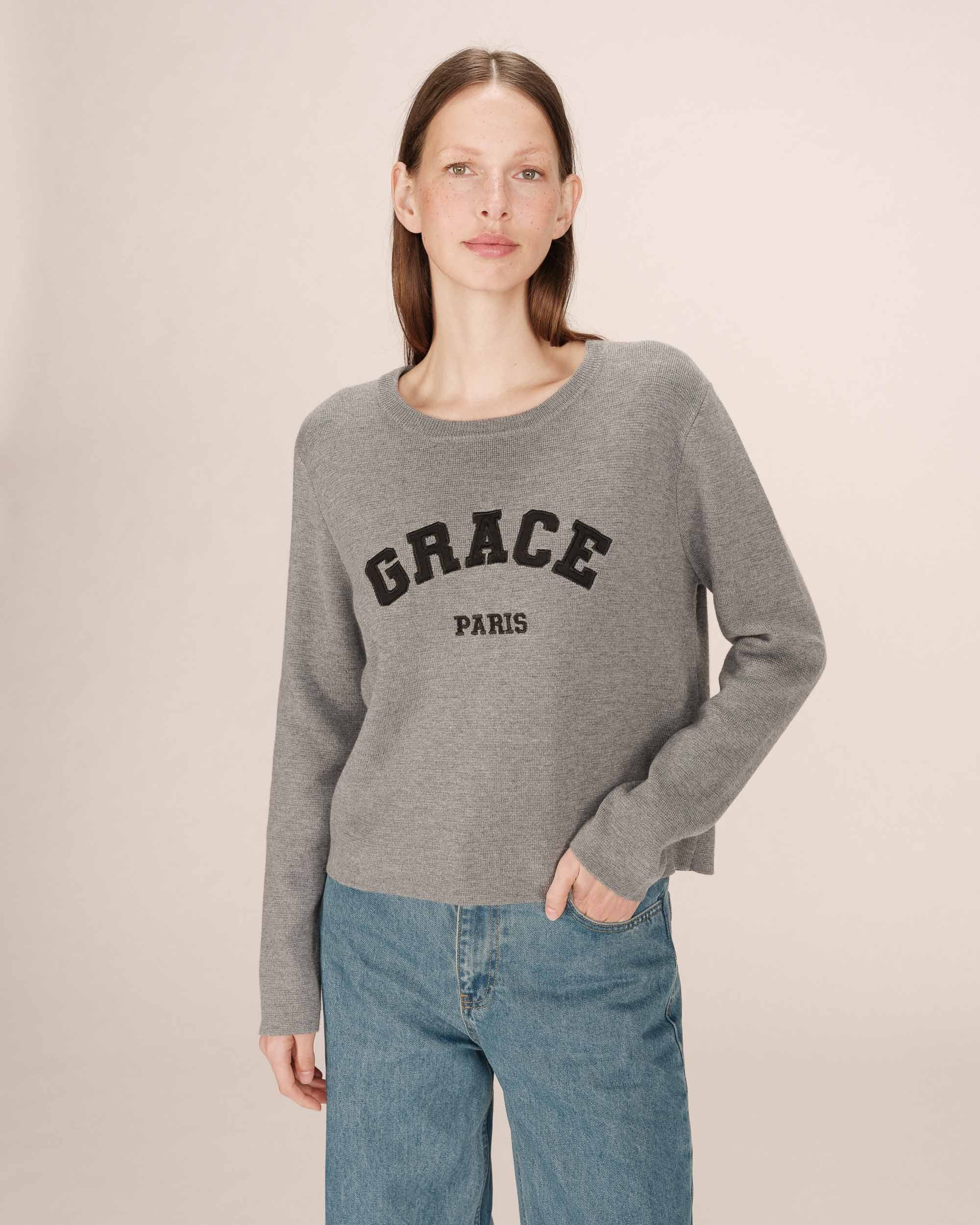 Grace & Mila Strickpullover College sweater SARDAIGNE ? Pullover ? Strickpullover mit Stickerei