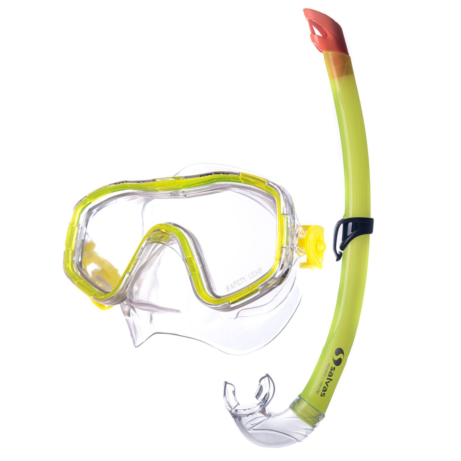 Schwimm Tauchmaske Schnorchel Set Kinder Easy Brille Maske + Salvas Schnorchel, Taucher Gelb