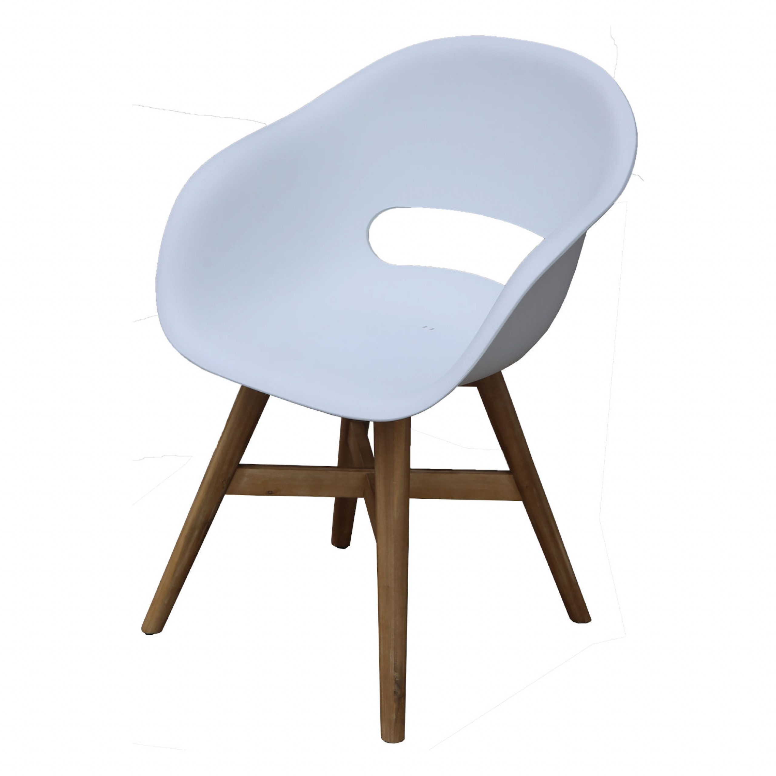 Inko Gartenstuhl Inko Doro Gartensessel Akazie/Kunststoff weiß Gartenstuhl Sessel