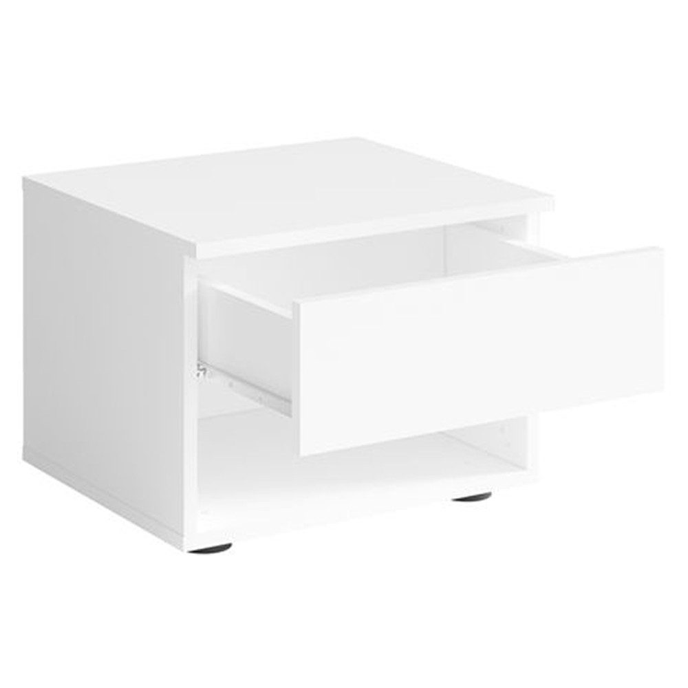 Lomadox Schlafzimmer-Set FAIDO-166, (Spar-Set, 4-tlg., Kommode Nachttische Bett Schwebetürenschrank), weiß, Kopfteil mit LED-Beleuchtung, Liegefläche 180x200cm – Bild 5 von 5