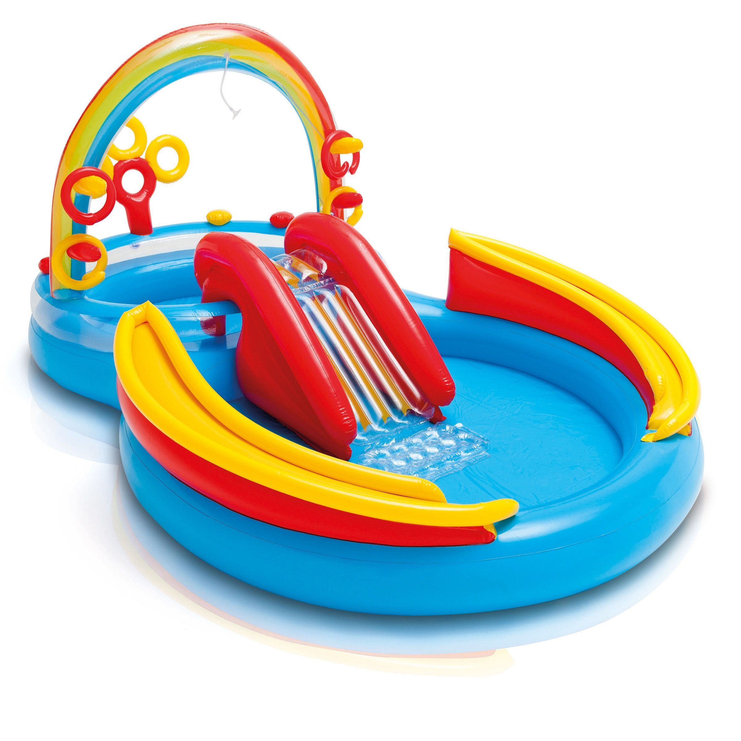 Kinderpool Planschbecken Wasserrutsche Rund Badespaß Babypool Wasserspielzeug 