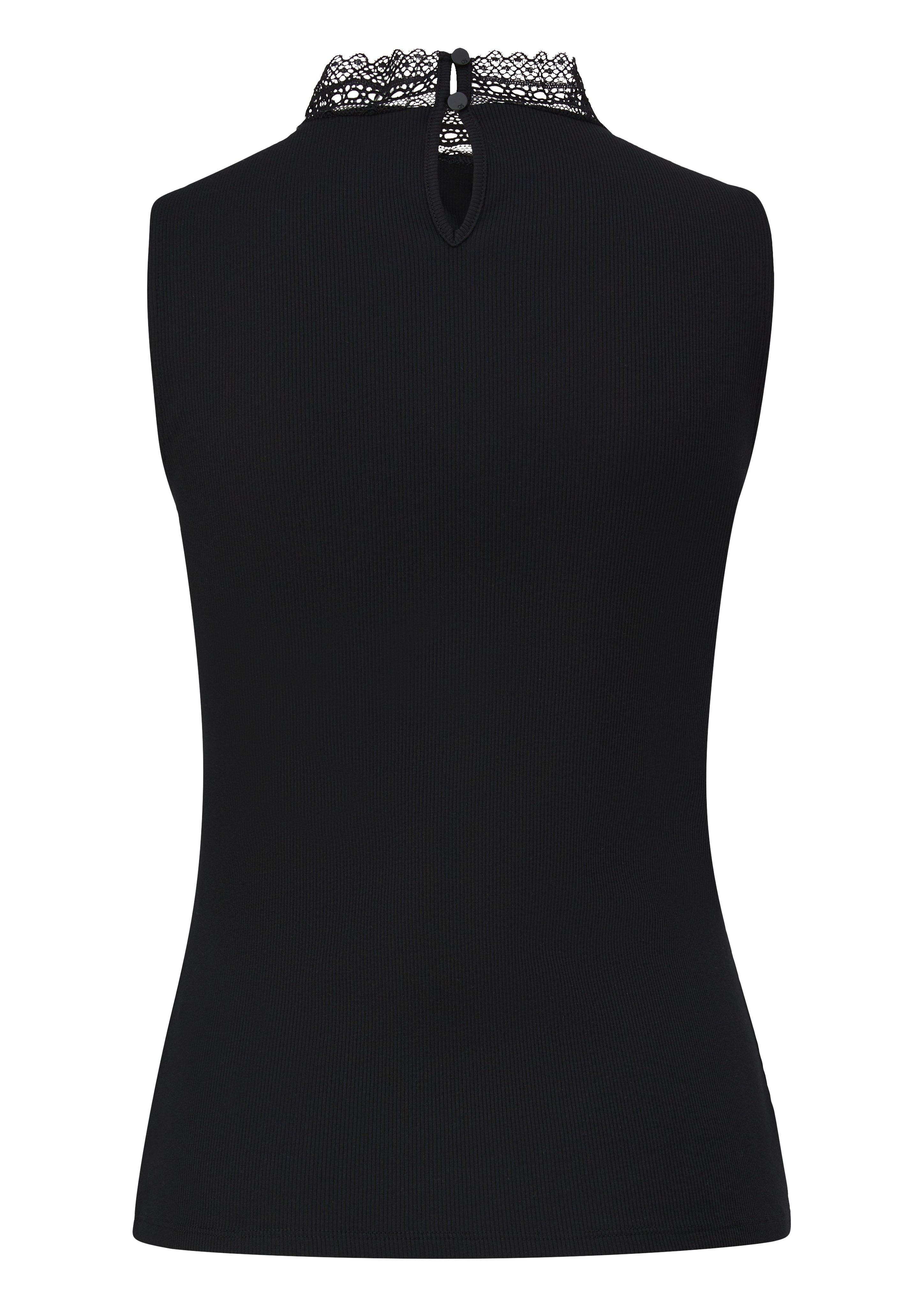 Shirttop Ripptop mit Spitzeneinsatz