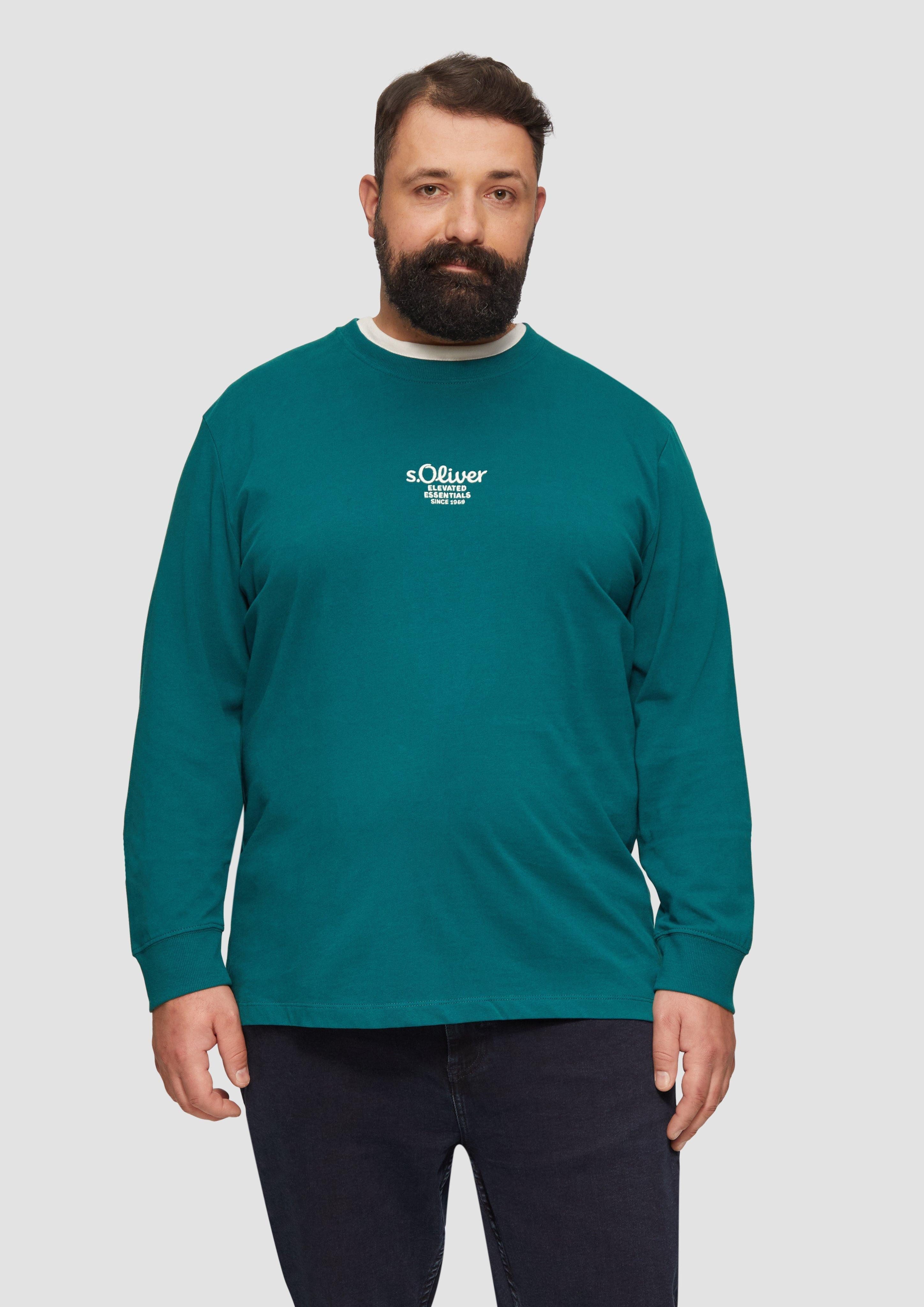 s.Oliver Langarmshirt Langarmshirt mit Logo-Stickerei Stickerei günstig online kaufen