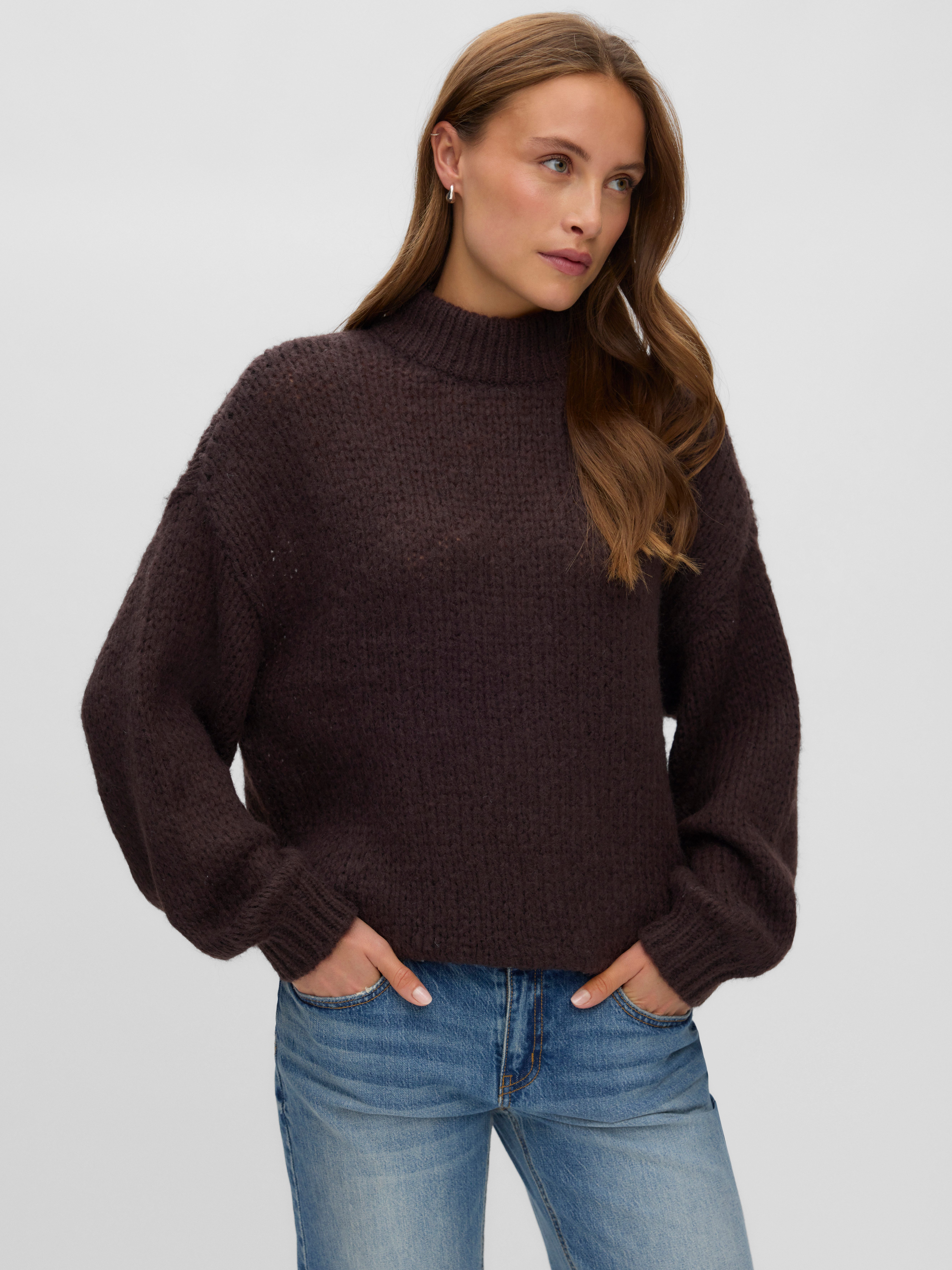 Vero Moda Strickpullover VMMAYBE LS HIGH NECK PULLOVER NOOS Kunstfaser