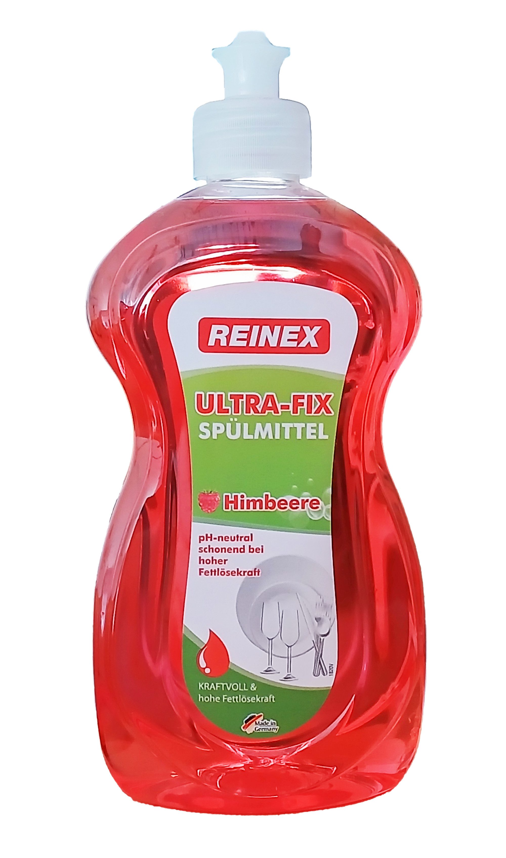 Reinex SPÜLMITTEL ULTRA-FIX Himbeere 500ml pH-neutral Handspülmittel 9 Geschirrspülmittel (Geschirrspülmittel Geschirrreiniger Geschirr)
