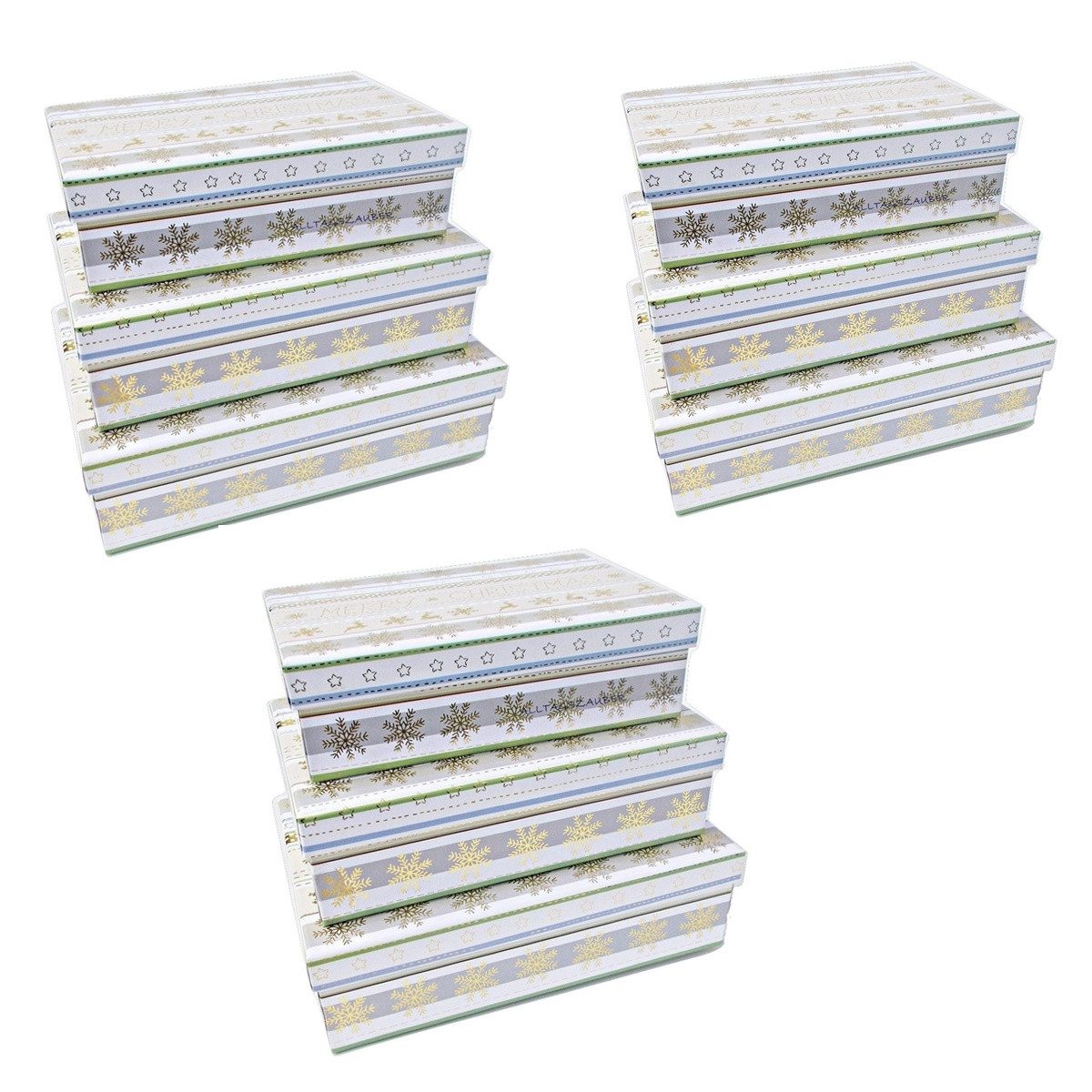 bsb-obpacher Geschenkbox hochwertiges 3er-Set MERRY CHRISTMAS, mit dezentem Schimmer