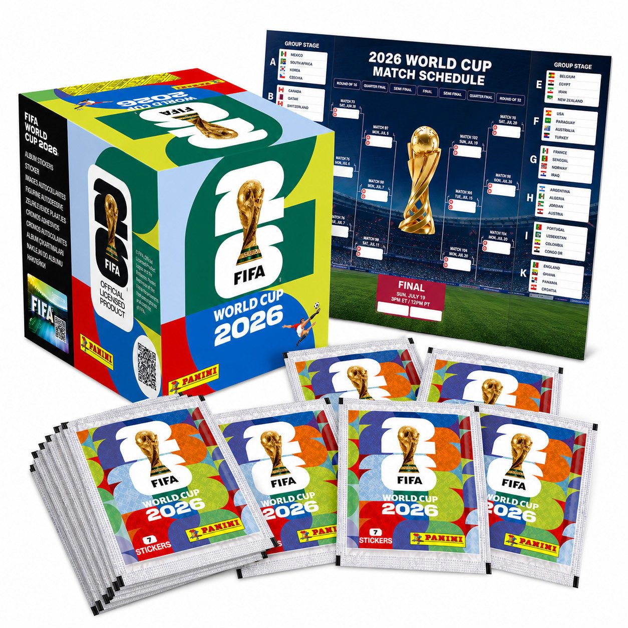 Athlejoy Stickerbuch Fußball WM 2026 Sammelsticker Set - inkl. Spielplan, Panini Sticker