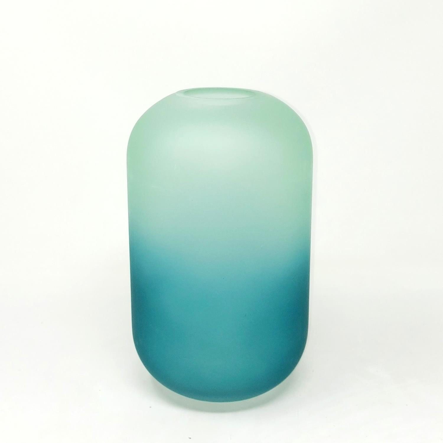 Hakbijl Glass Dekovase Garden Folk, Höhe: 1,4cm, Farbe: Blau, Motiv: Farbverlauf