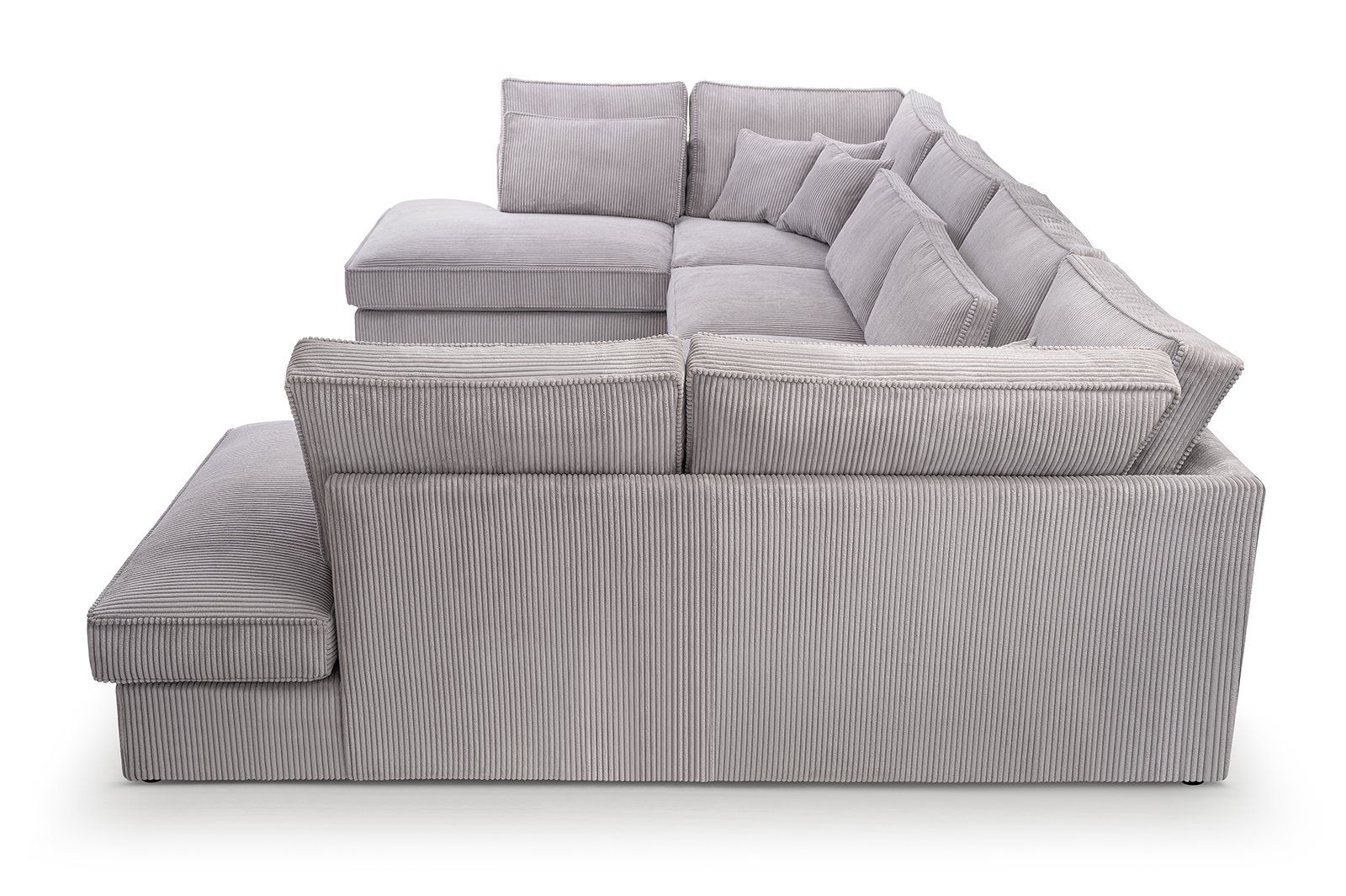 U-Form Dunkelgrau große (lincoln cm Polsterecke Ecksofa modern 90) 407 Parma Beautysofa u-förmige aus U, Sofa, Velours, Wohnlandschaft Corner