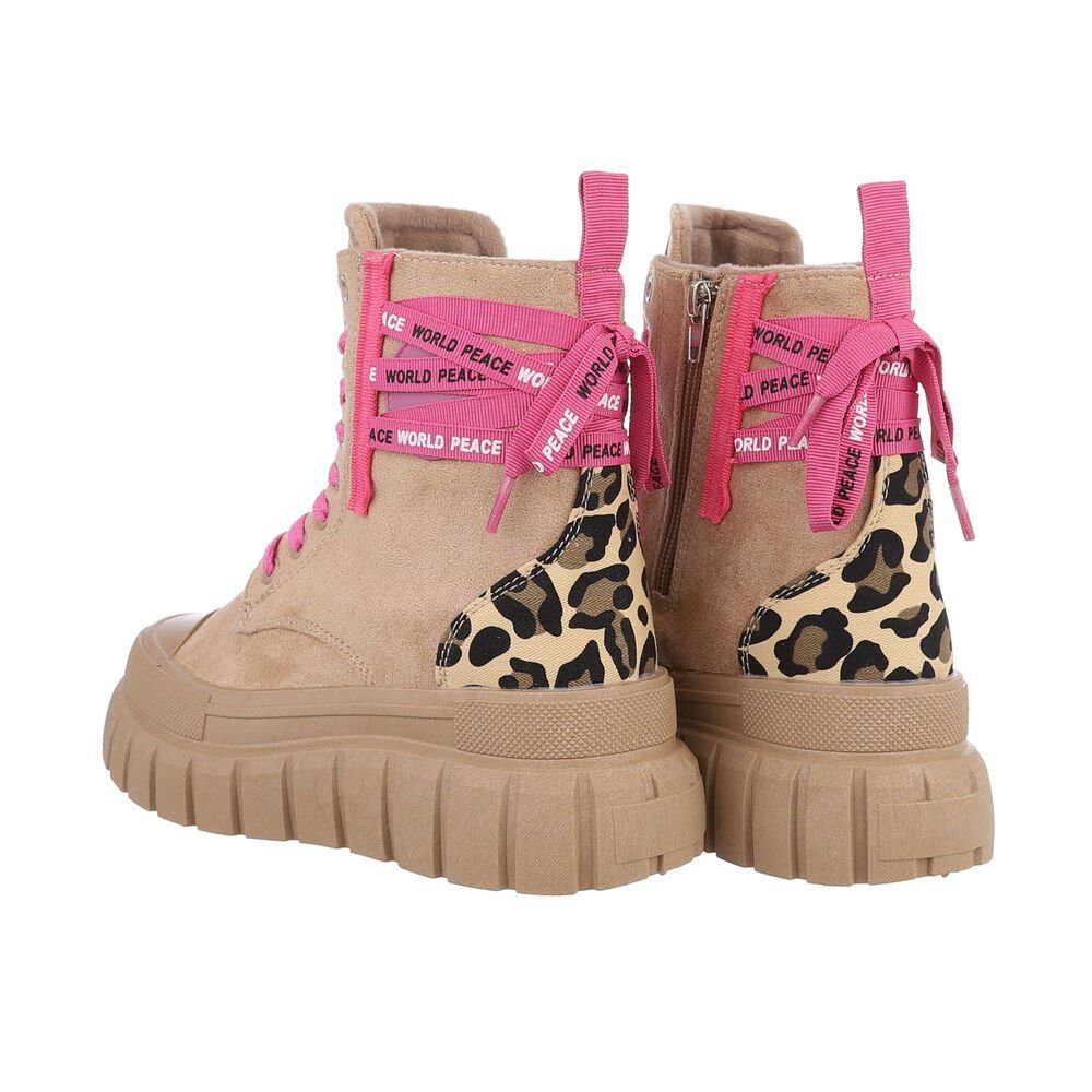 Ital-Design Damen High-Top Freizeit Sneakerboots