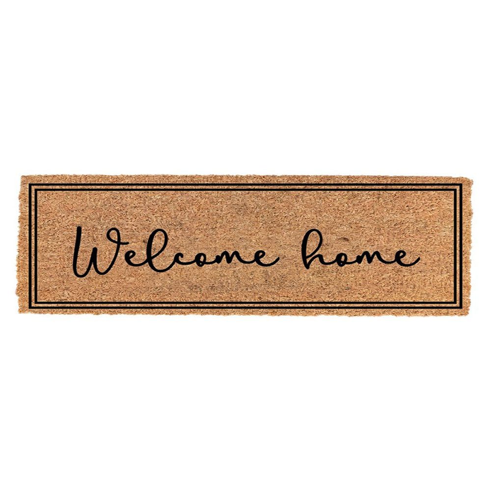 Clayre & Eef Fußmatte Fußmatte WELCOME HOME natur mit schwarzer Schrift 75x22cm Kokos PVC MC