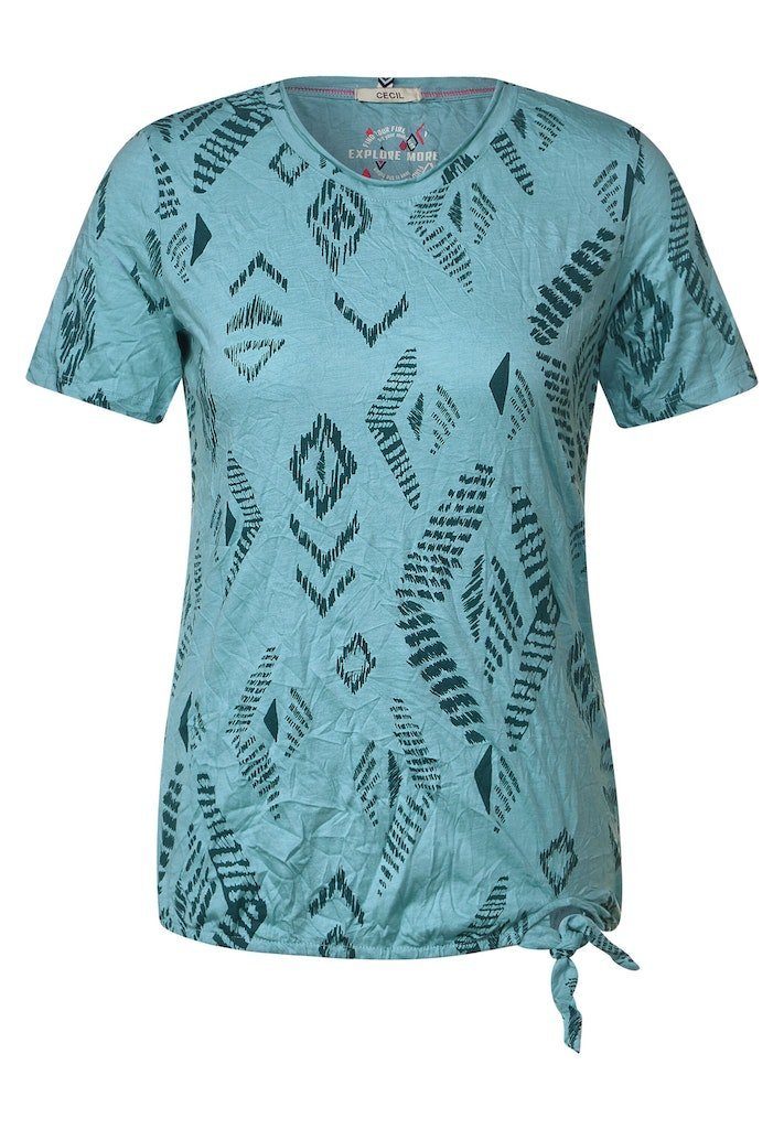 / AOP melange Crash reef T-Shirt Cecil 25088 Cecil Shirt / blue Da.Shirt, Polo
