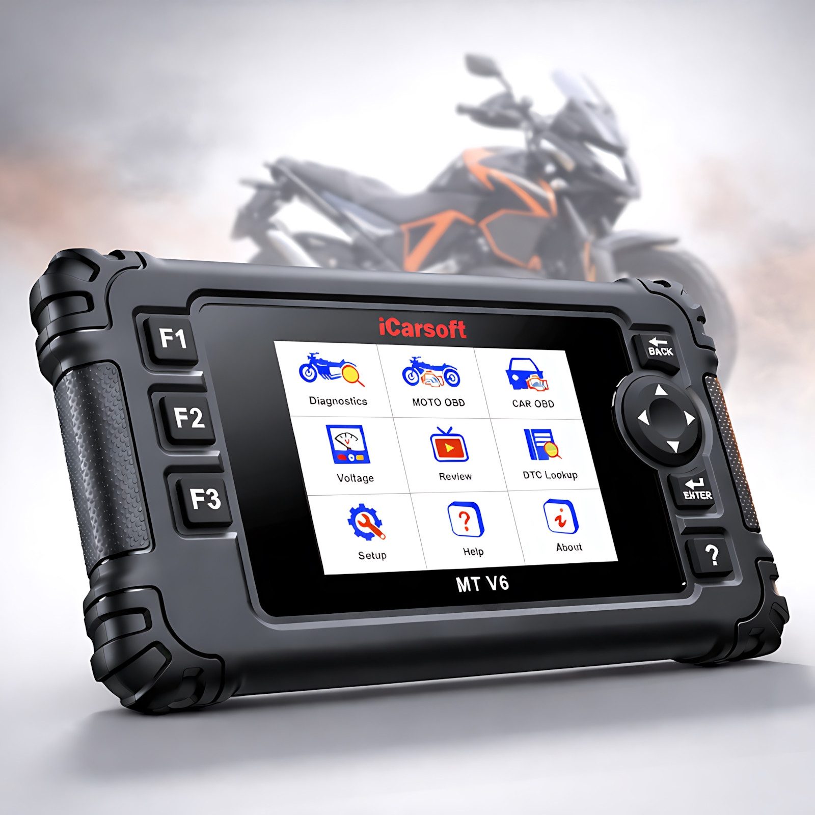 iCarsoft OBD2-Diagnosegerät MT V6 für KTM Motorräder OBD Scanner inkl. Adapter +Updates