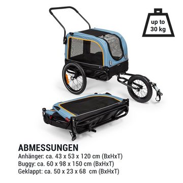 KLARFIT Fahrradkinderanhänger Corgi 2-in-1 Hundeanhänger & Hundebuggy