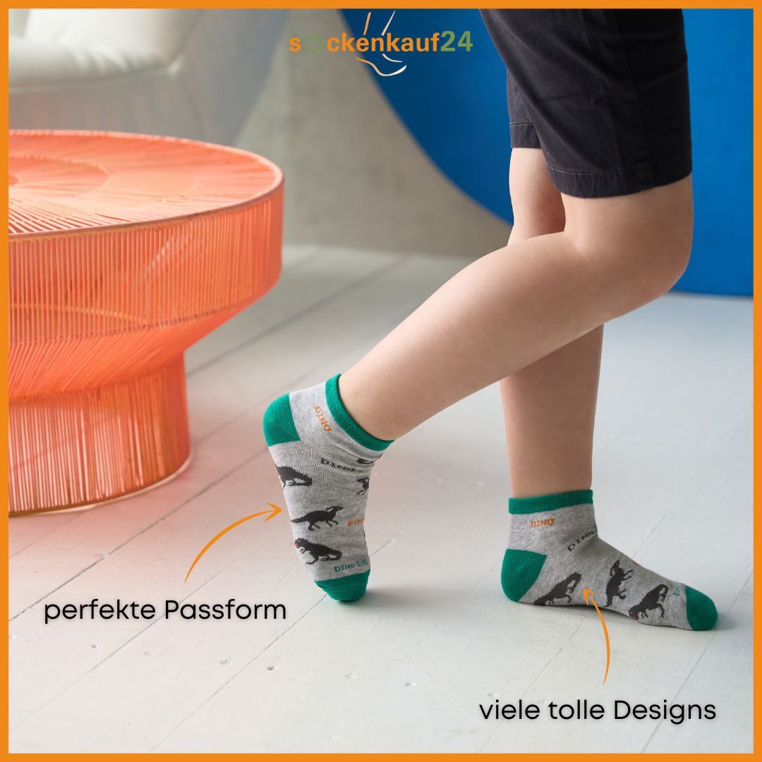 sockenkauf24 Sneakersocken 10 Paar Kinder Sneaker Socken Jungen & Mädchen Baumwolle Kindersocken (56301, 31-34) WP – Bild 4 von 5