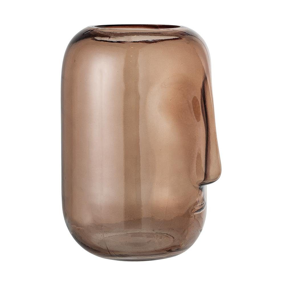 Bloomingville Dekovase Amida (Vase, 1 St., mit Gesicht), Braun Glas Ø18 cm günstig online kaufen