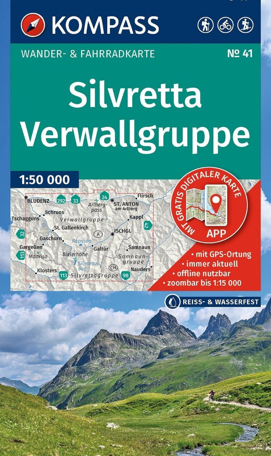 KOMPASS Wanderkarte 41 Silvretta, Verwallgruppe 1:50.000 / diverse