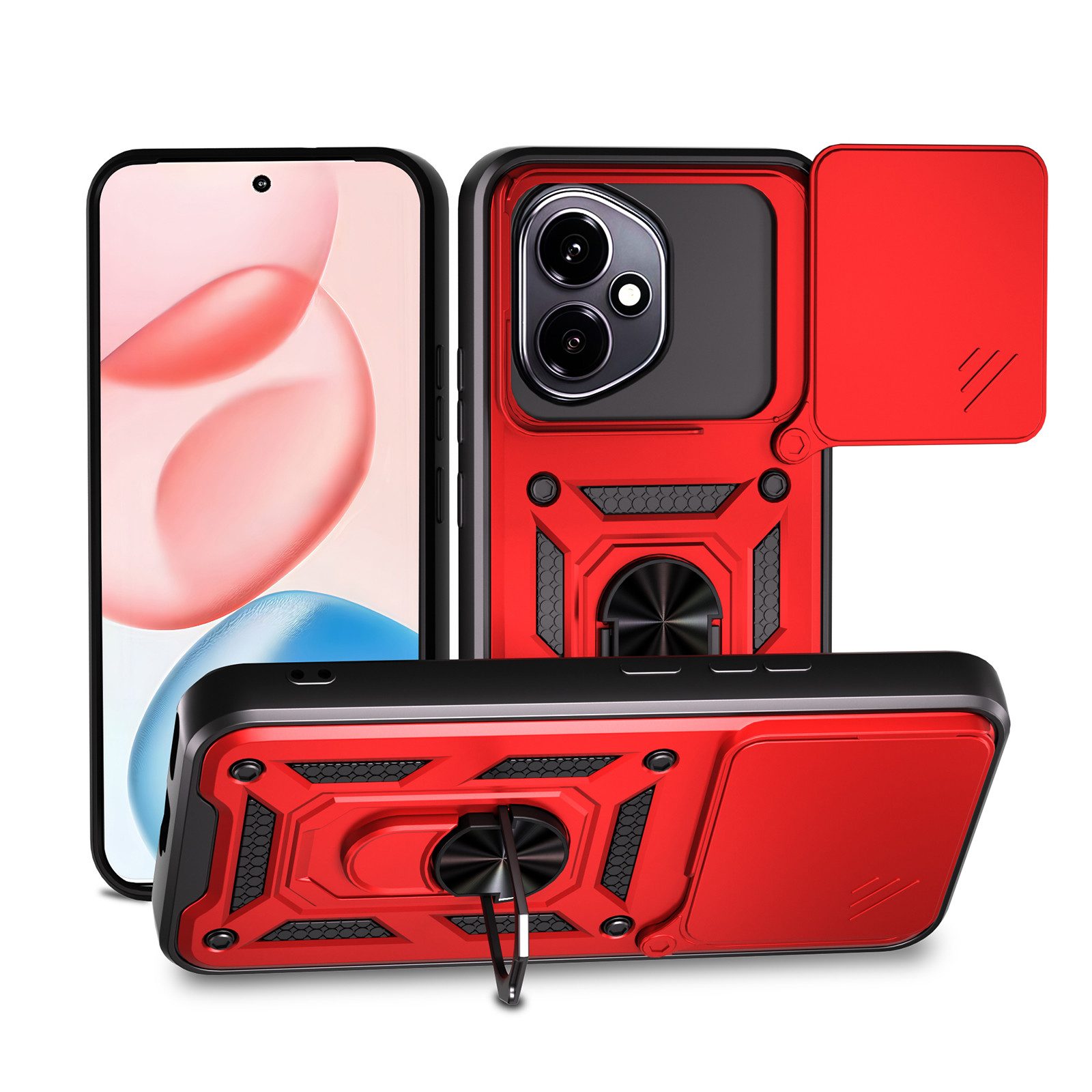 betterfon Handyhülle Panzer Hülle für Honor 400 Outdoor Case mit Kameraschutz, Outdoorhülle mit Ringhalter Smartstand Kameraschutz und Silikonkern