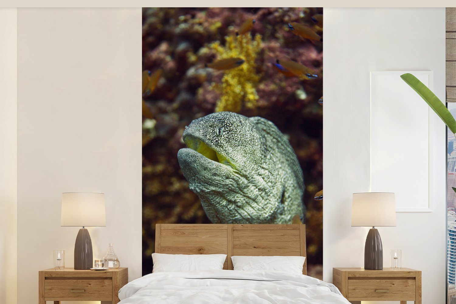 MuchoWow Fototapete Fische - Korallen - Ozean, Matt, bedruckt, (2 St), Vliestapete für Wohnzimmer Schlafzimmer Küche, Fototapete