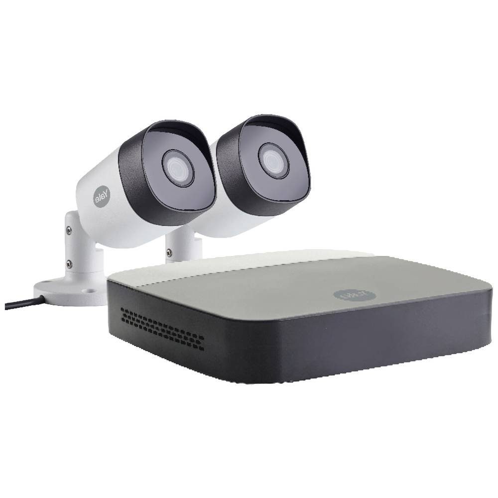 Yale Überwachungskamera Smart Home CCTV Kit mit 2 FullHD Outdoor-Kameras SV-4C-2ABF X-2 V2 (mit 2-Wege-Kommunikation, mit Gesichtserkennung, mit Autoerkennung)