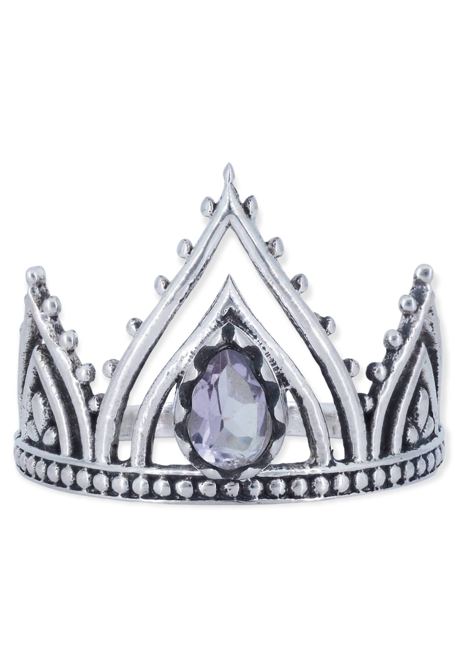 mantraroma Silberring 925er Silber mit Amethyst facettiert