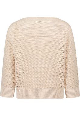 Zero Strickpullover Lochstrick mit Pailletten (1-tlg) Lochmuster