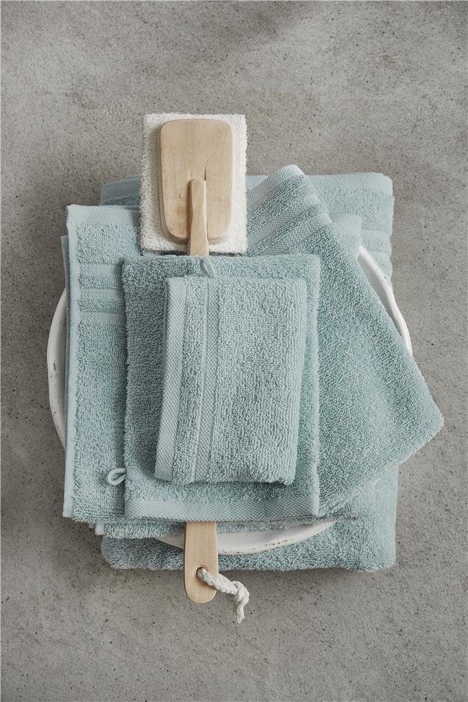 Byrklund Handtuch Waschhandschuh Bath Basics Meeresblau - 4x 16x21 cm, Baumwolle (1-St)