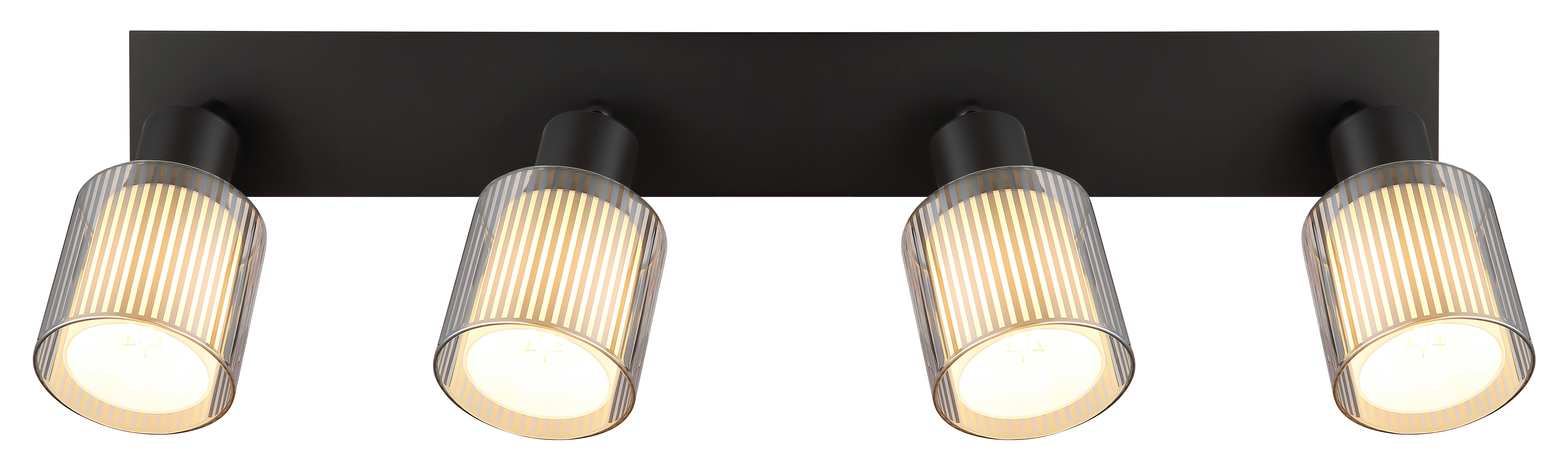 GLOBO LIGHTING Deckenspot VILLEGAS, ohne Leuchtmittel, Strahler Schwarz-Chrom, Glas verchromt/opal, E14