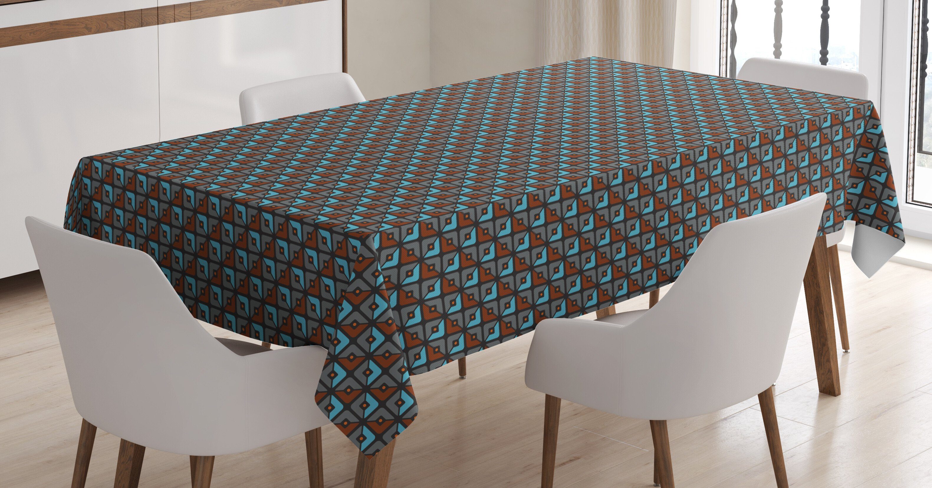 Formen: Tischdecke Farben, Geometrisch den Klare Für Quadrate Außen Waschbar Abstrakte Farbfest Bereich geeignet Abakuhaus