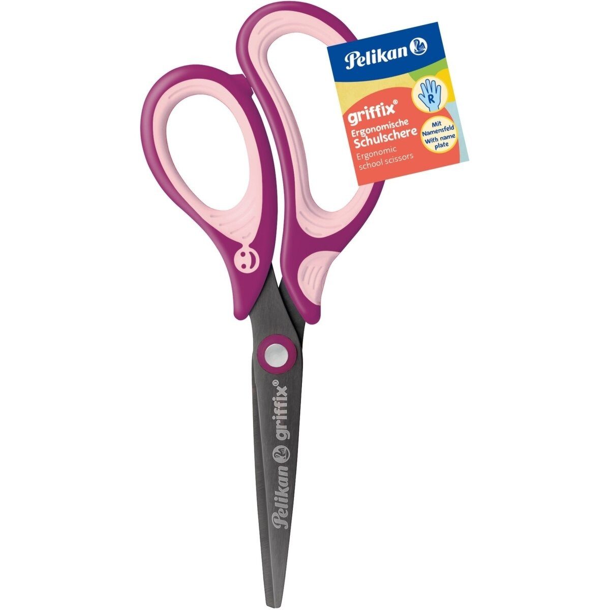 Pelikan Papierscheren Schulschere griffix SweetBerry Rechtshänder Spitz 15cm – Bild 2 von 2