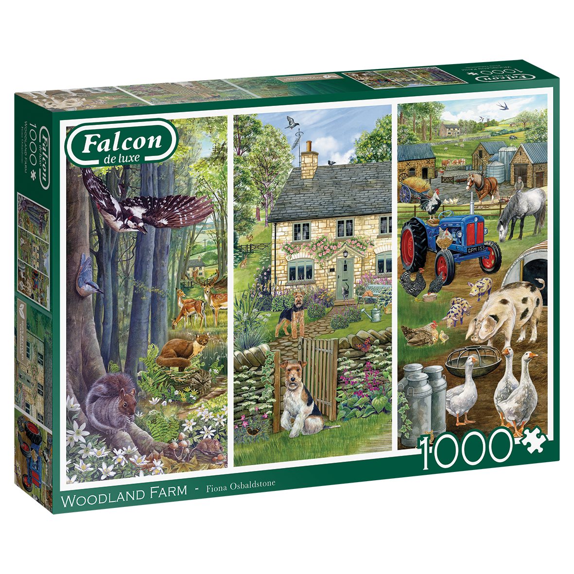 Jumbo Spiele Puzzle Falcon Woodland Farm 1000 Teile Puzzle, 1000 Puzzleteile, Made in Europe