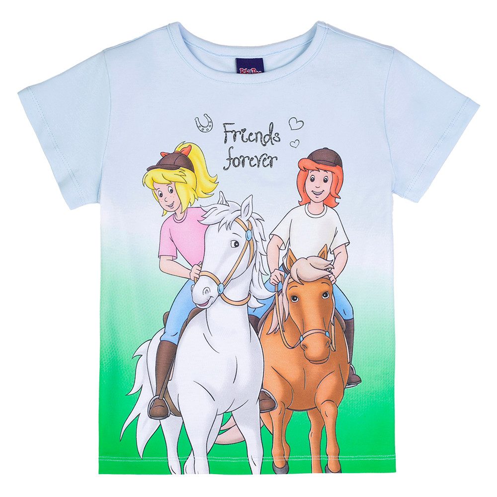 Bibi & Tina T-Shirt Bibi und Tina Mädchen T-Shirt Friends forever ice water blue (1-tlg)
