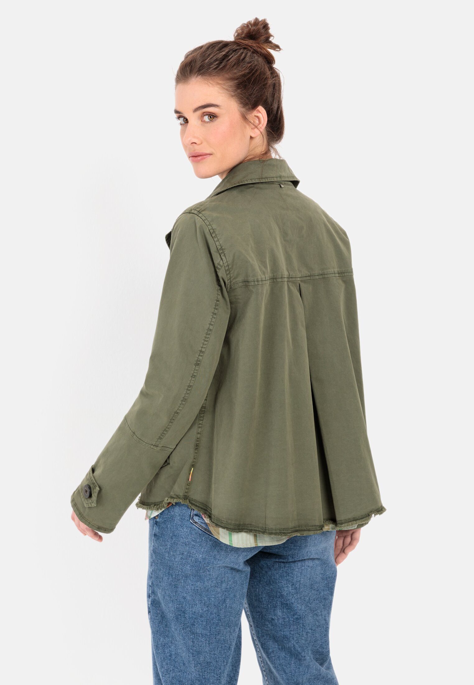 camel active Jackenblazer aus einem elastischen Baumwollmix Langarm Reverskragen