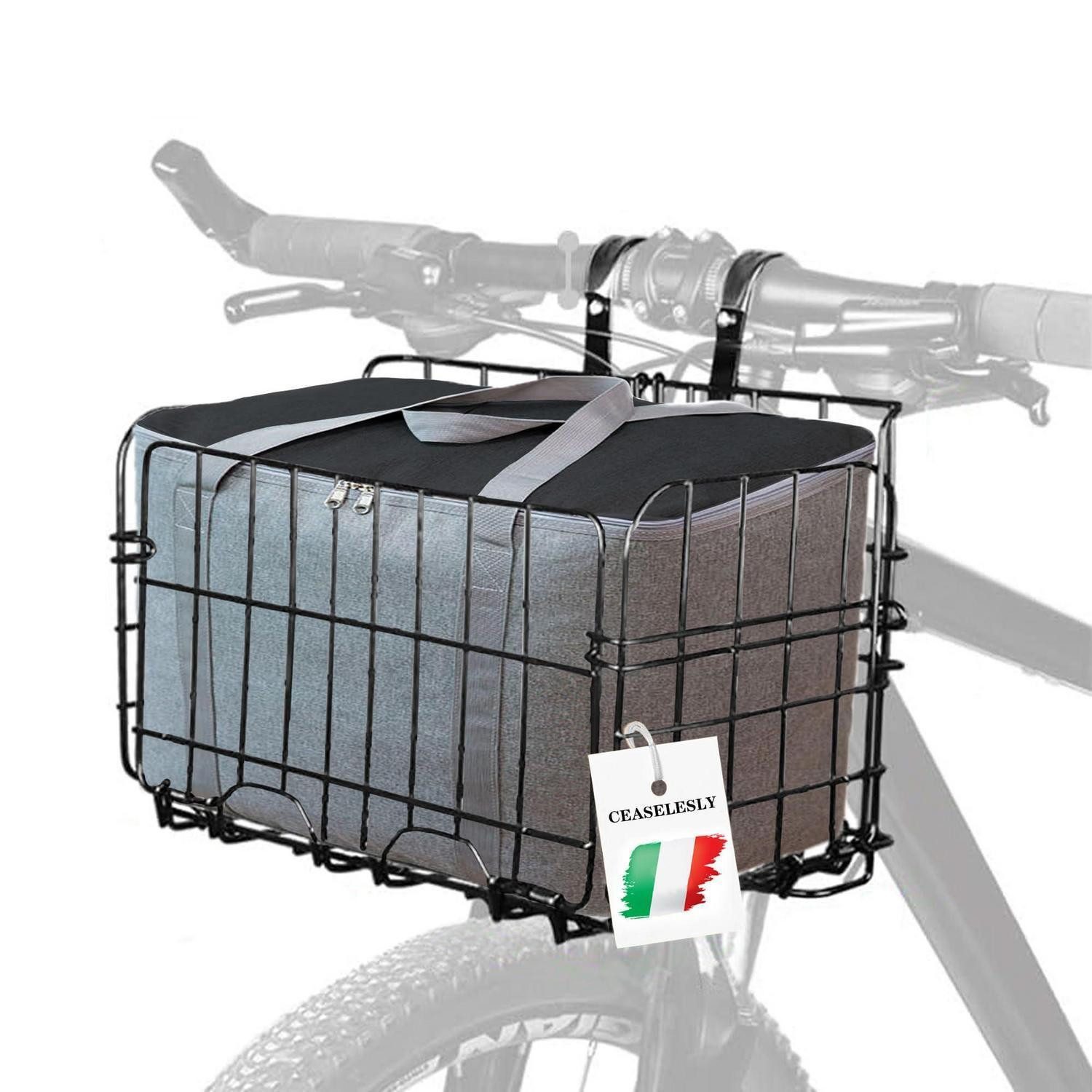 LuxusKollektion Fahrradkorb Fahrradkorb Faltbar mit Tasche