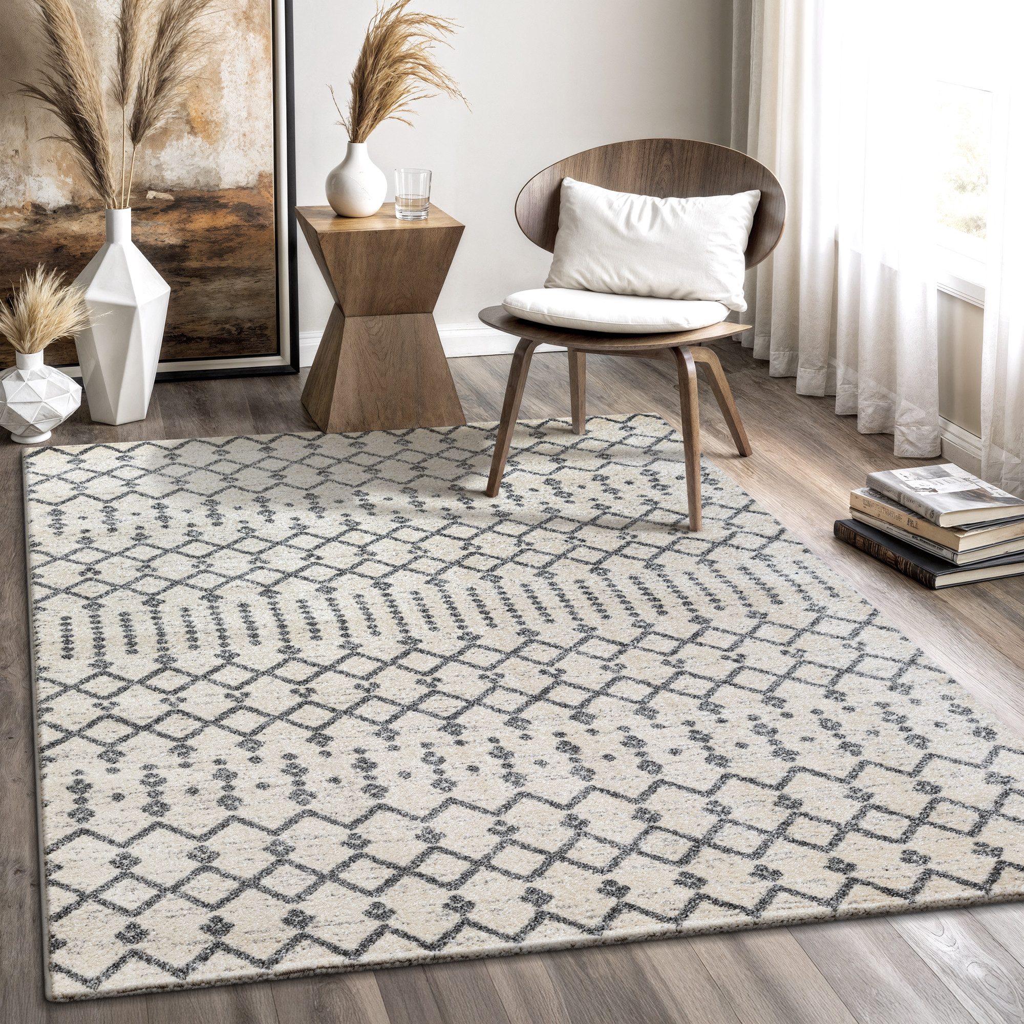 Sanat Teppich Boho 8203, auch als Läufer und in Rund, rechteckig, Höhe: 10 mm, Kurzflor, robust, Boho, Scandic, für Fussbodenheizung geeignet
